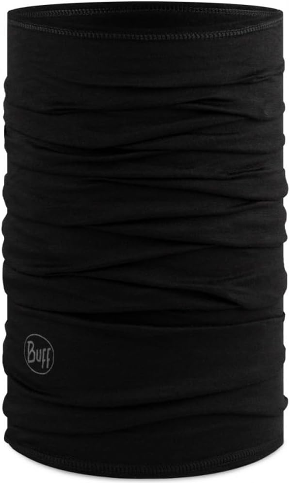 braga de cuello BUFF Merino Lightweight de lana merino en color Black