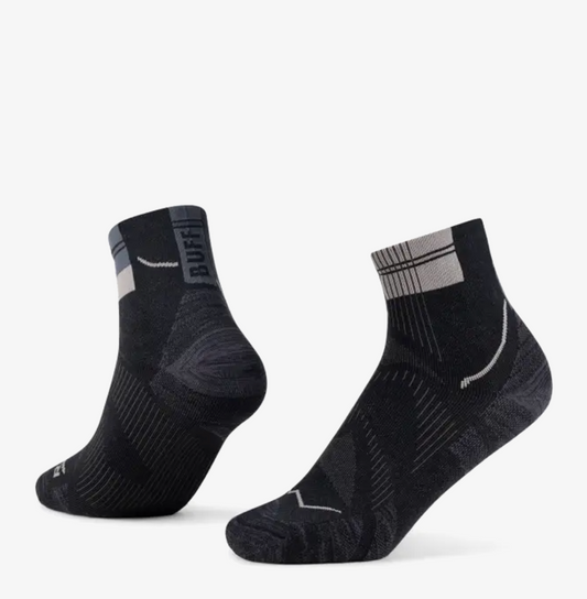 calcetines técnicos BUFF CoolNet Quarter Length Socks para actividades outdoor negros