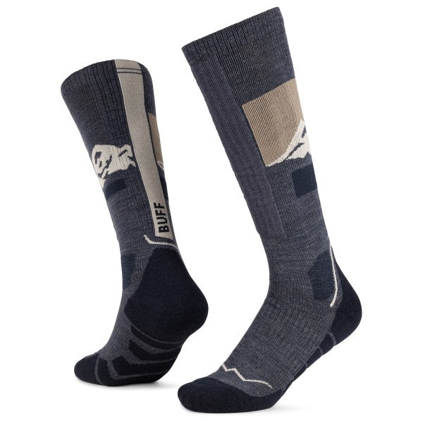 calcetines BUFF Merino Heavyweight Socks Snow de lana merino en color Night Blue para actividades de invierno