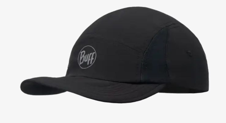 gorra Buff 5 Panel Go color Black vista frontal