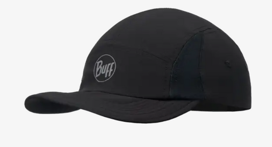 gorra Buff 5 Panel Go color Black vista frontal