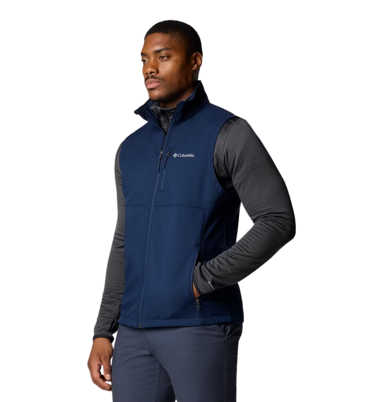 detalle del bolsillo con cremallera de la chaqueta Columbia Ascender II Softshell hombre