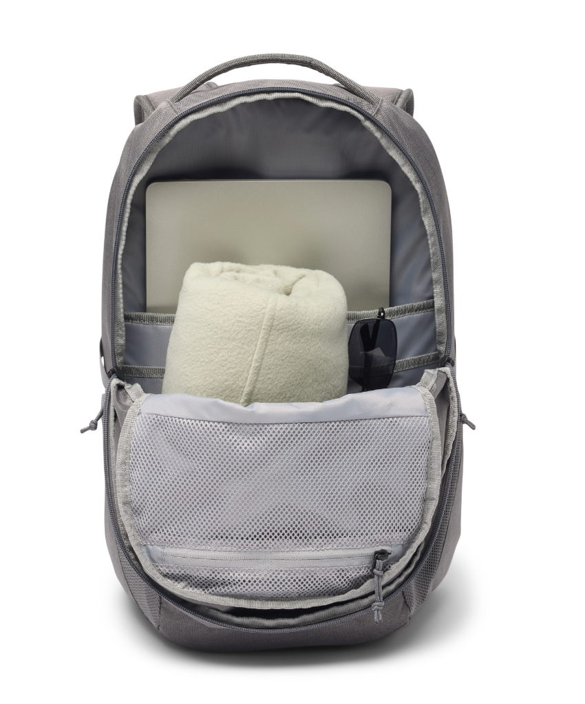 Mochila Columbia Atlas Explorer 28 con el compartimento principal abierto mostrando el interior
