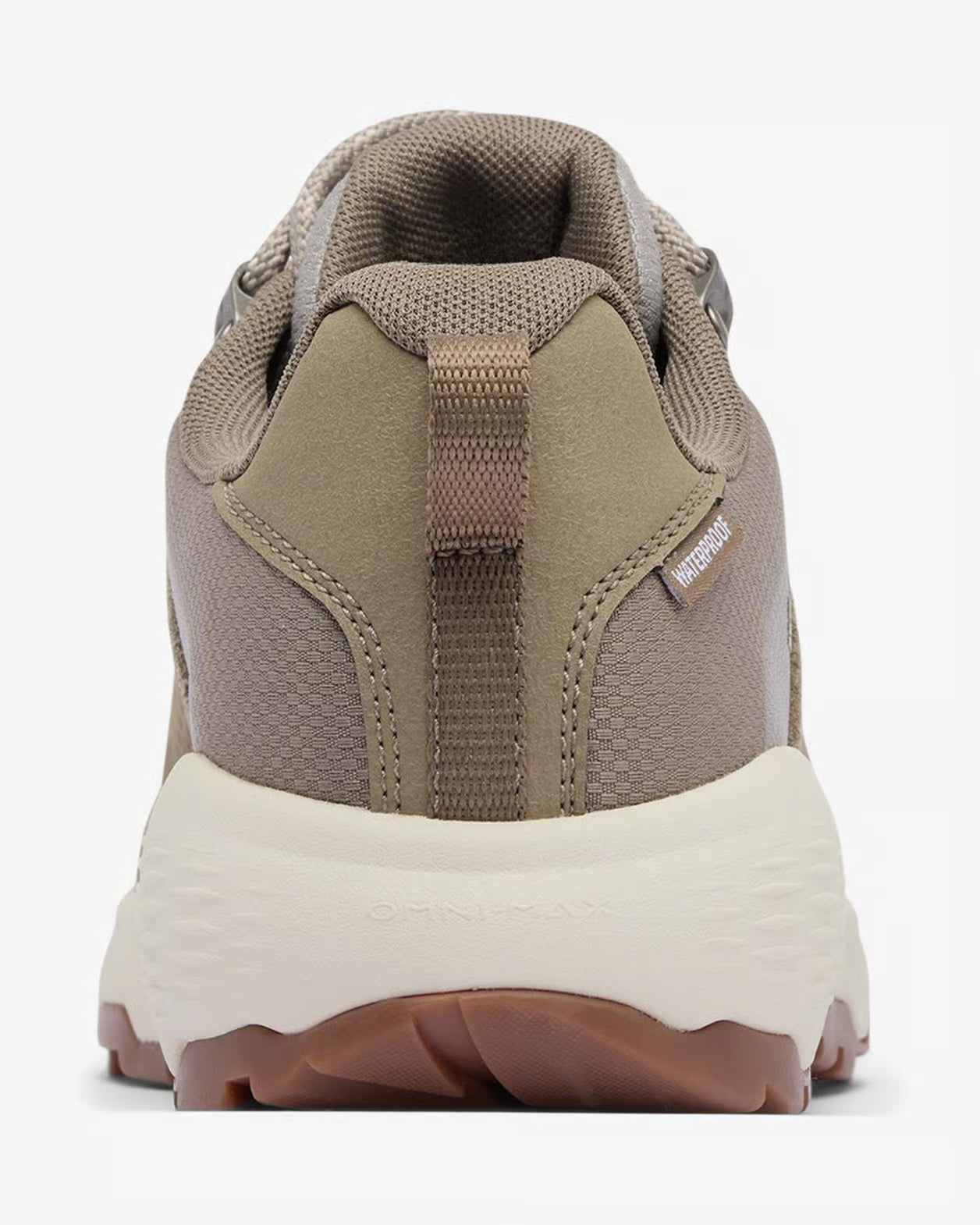 Detalle del talón de la Columbia W’s Newton Nimble LTR Waterproof. color marron beige