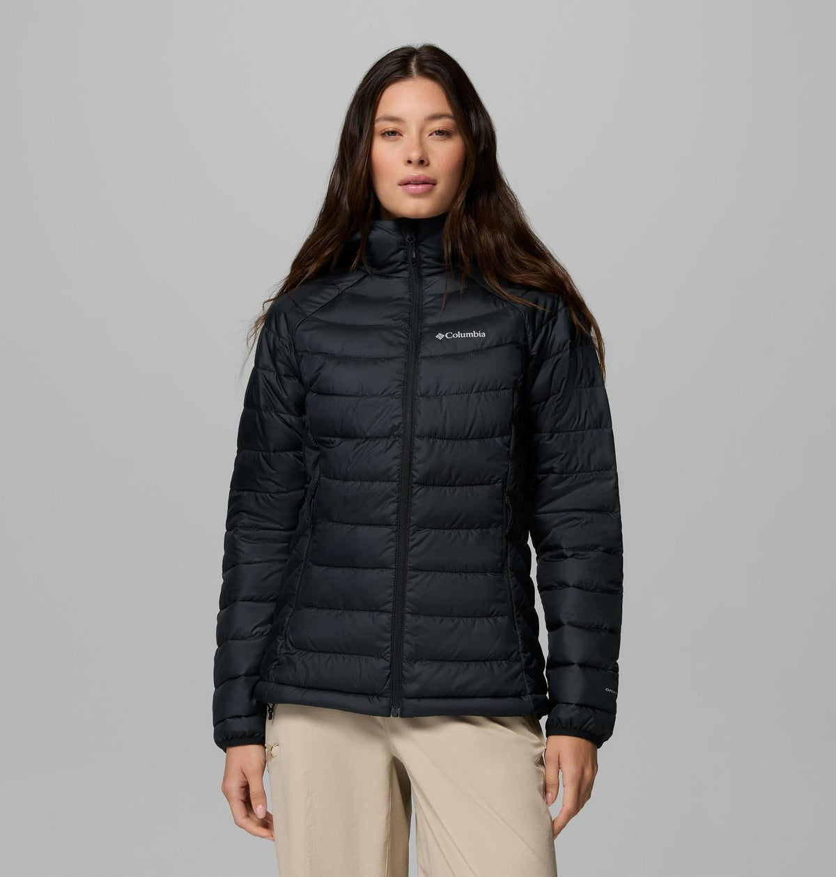 chaqueta térmica Columbia Powder Lite II con capucha para mujer en color Black
