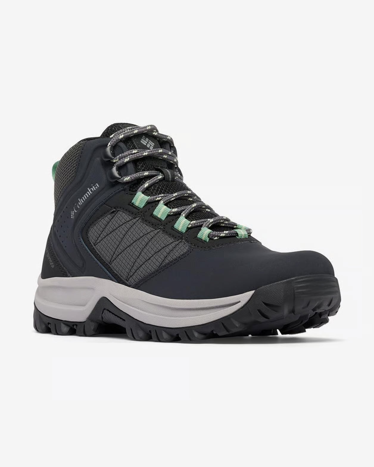 Zapatilla Columbia W’s Transverse Hike Waterproof en color Black Sage para senderismo.