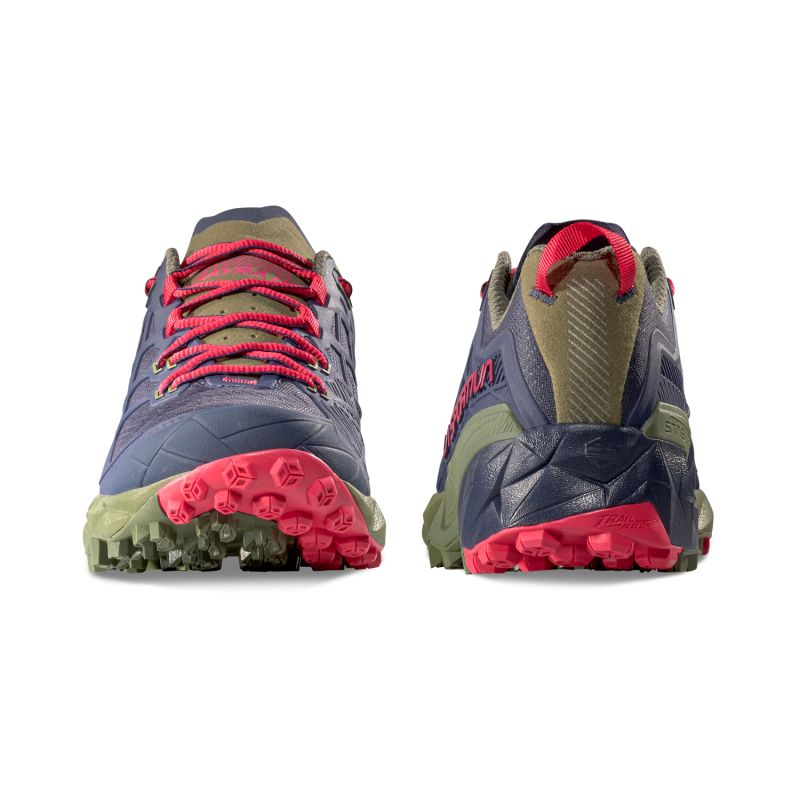 zapatillas La Sportiva Akyra II mujer detalle de la puntera y el talón con protección y estabilidad