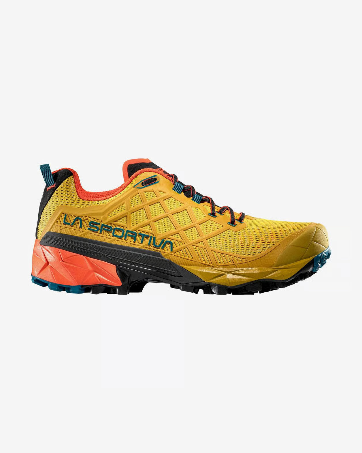Vista del lado interior de las zapatillas La Sportiva Akyra II para trail running y montaña