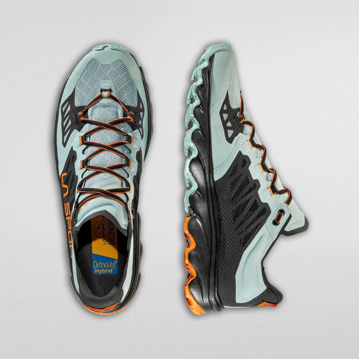 zapatillas La Sportiva Helios III vista desde arriba detalle ajuste y perfil interior