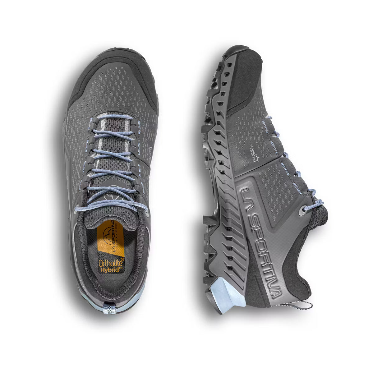 zapatillas La Sportiva Spire GTX mujer vista desde arriba detalle ajuste