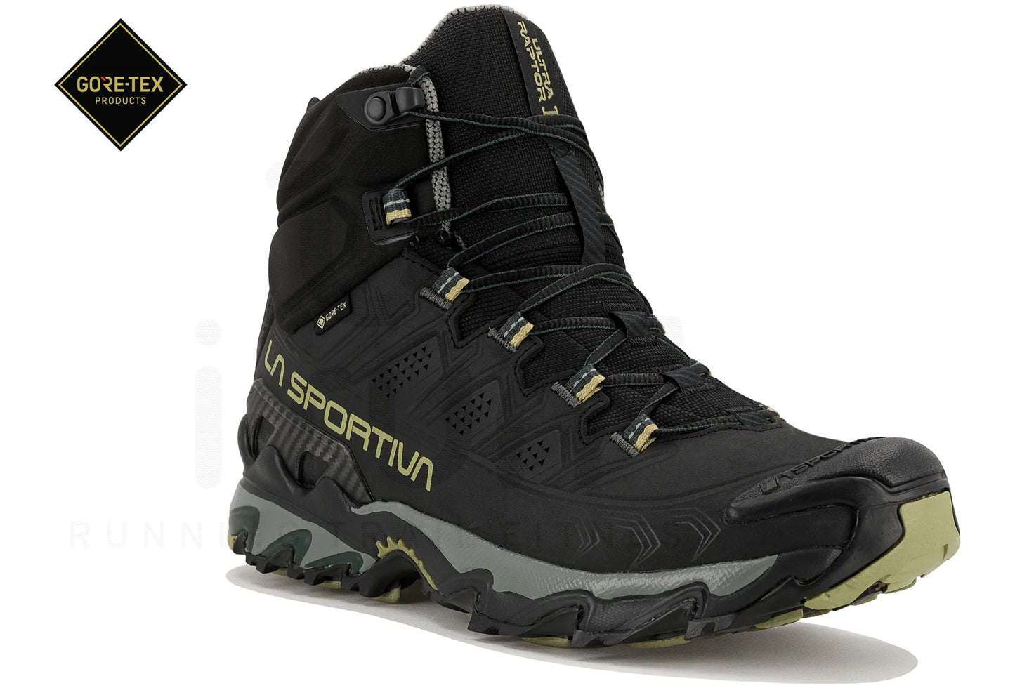 botas La Sportiva Ultra Raptor II Mid GTX vista lateral perfil color Black Cedar