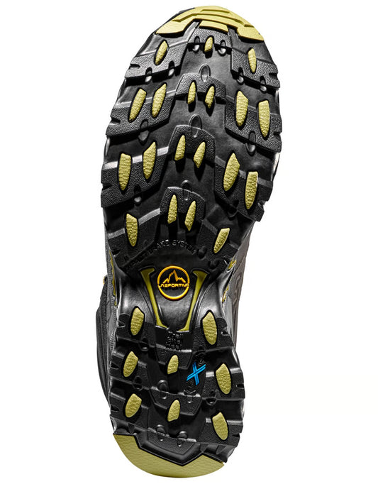 suela botas La Sportiva Ultra Raptor II Mid GTX detalle agarre para senderismo
