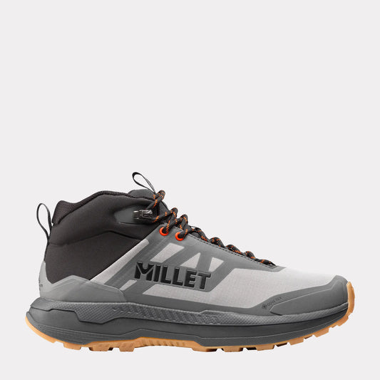 vista lateral de las botas Millet Ubic Mid GTX para hombre en color gris