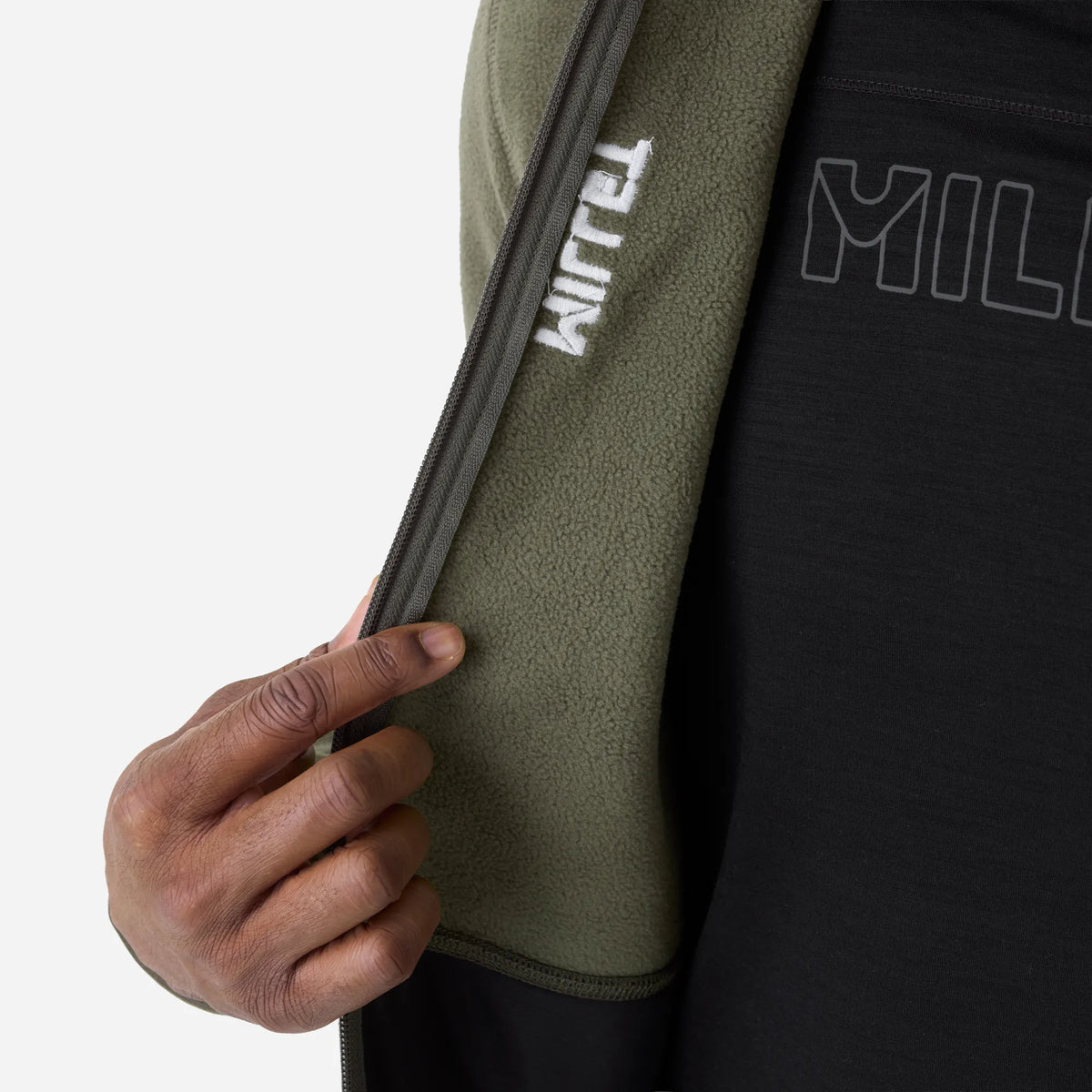 detalle del tejido interior del forro polar Millet Seneca Polar Jkt para hombre