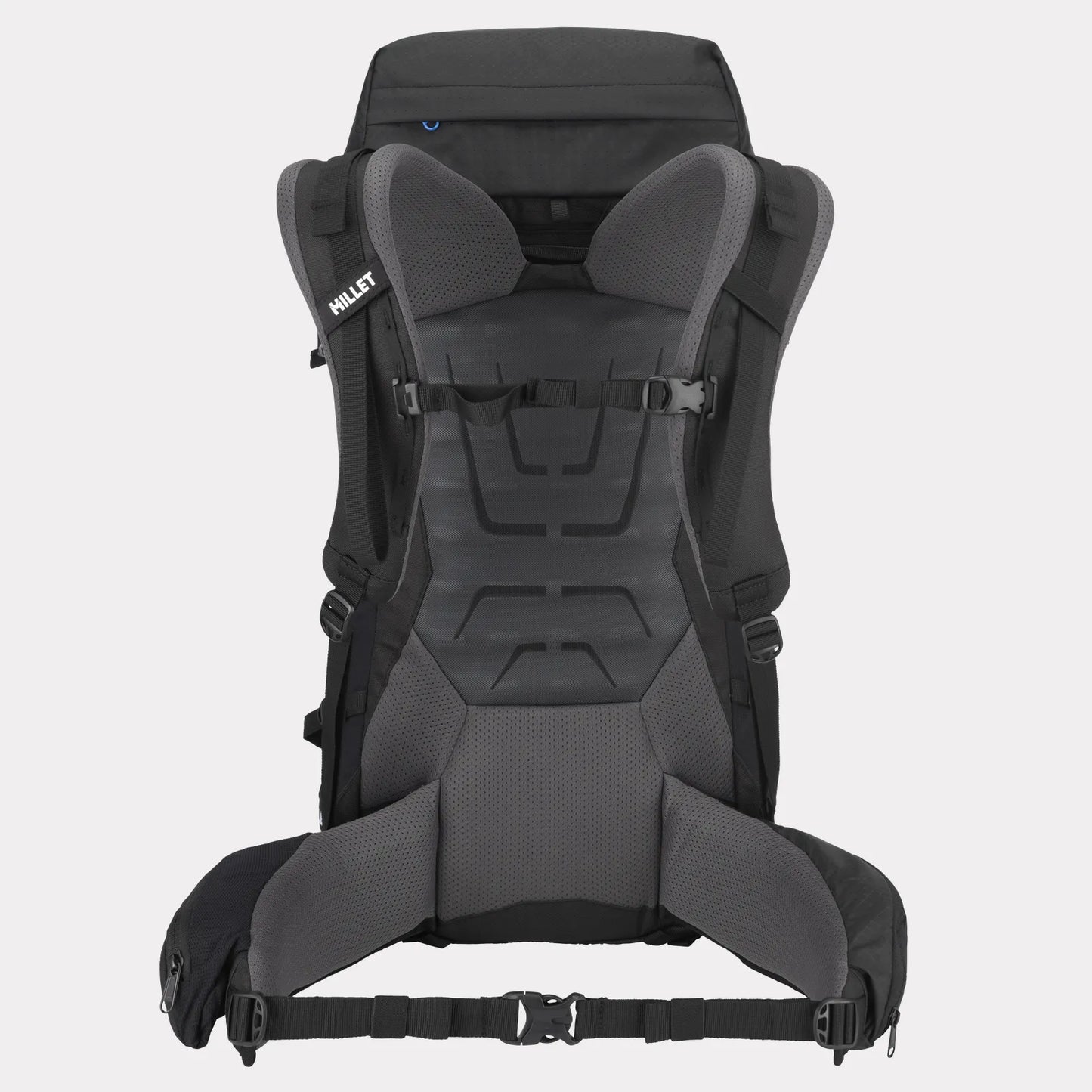 detalle de la espalda y sistema de transporte de la mochila Millet Ubic 40