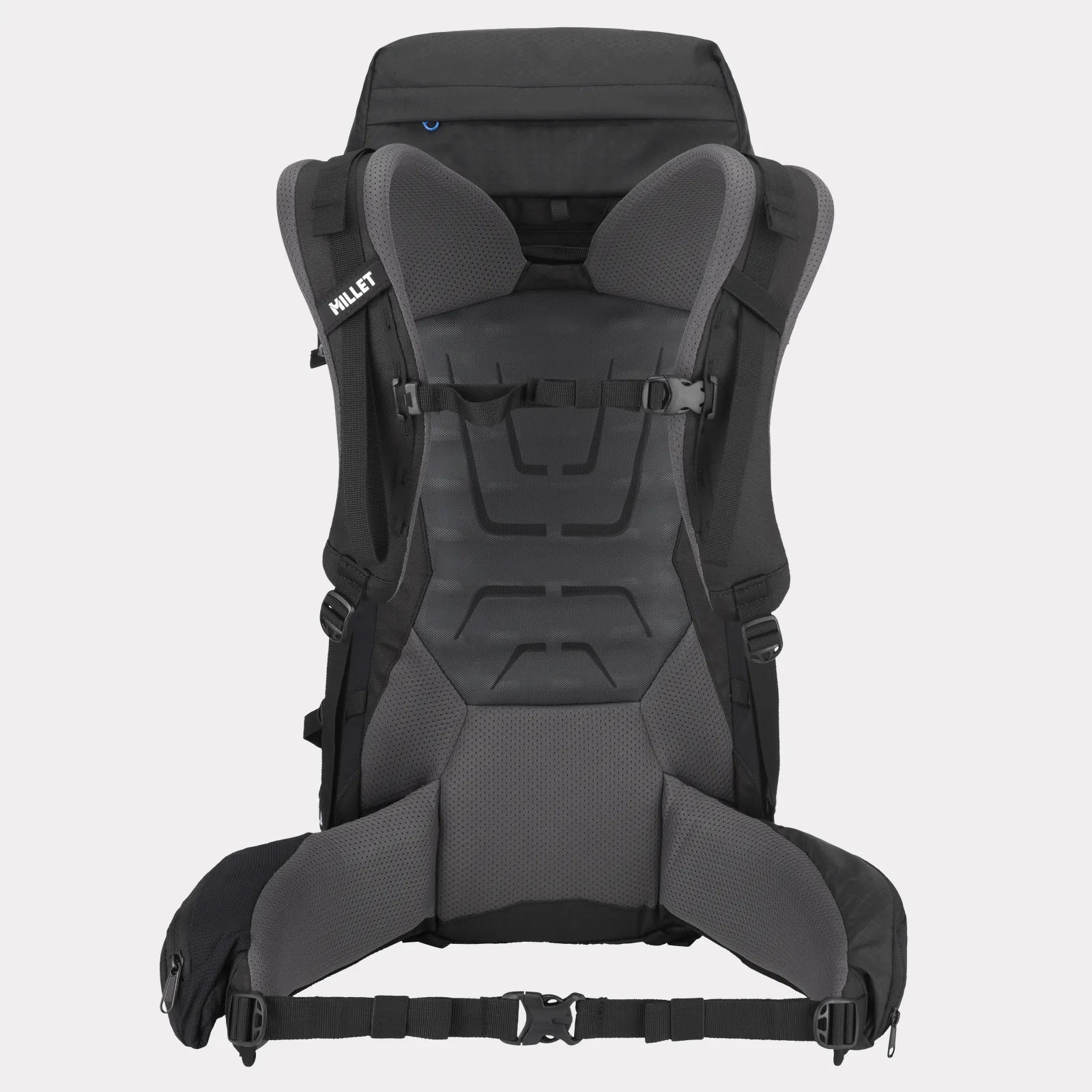 detalle de la espalda y sistema de transporte de la mochila Millet Ubic 40