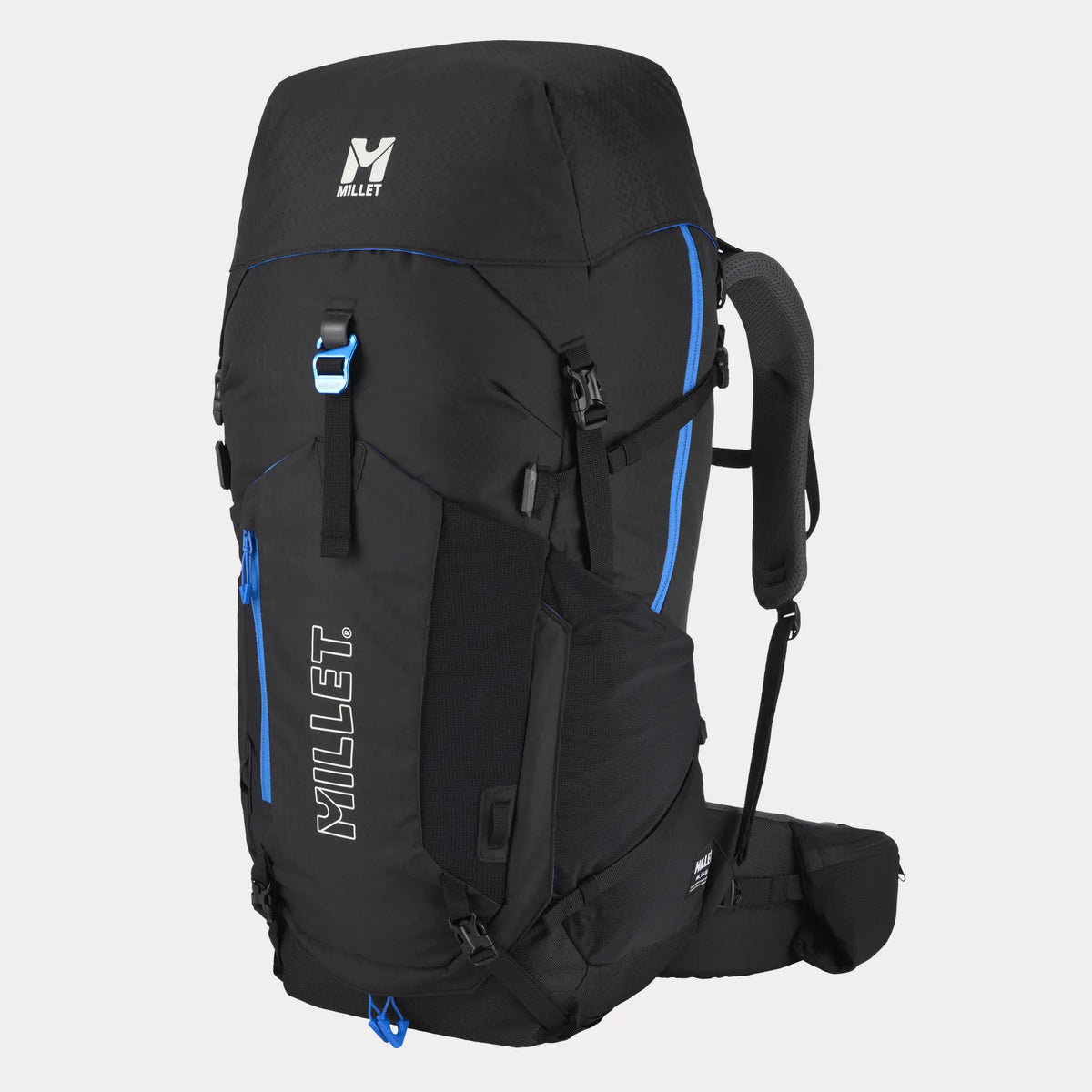 mochila de trekking Millet Ubic 55+15 color Black con capacidad ampliable hasta 70 litros