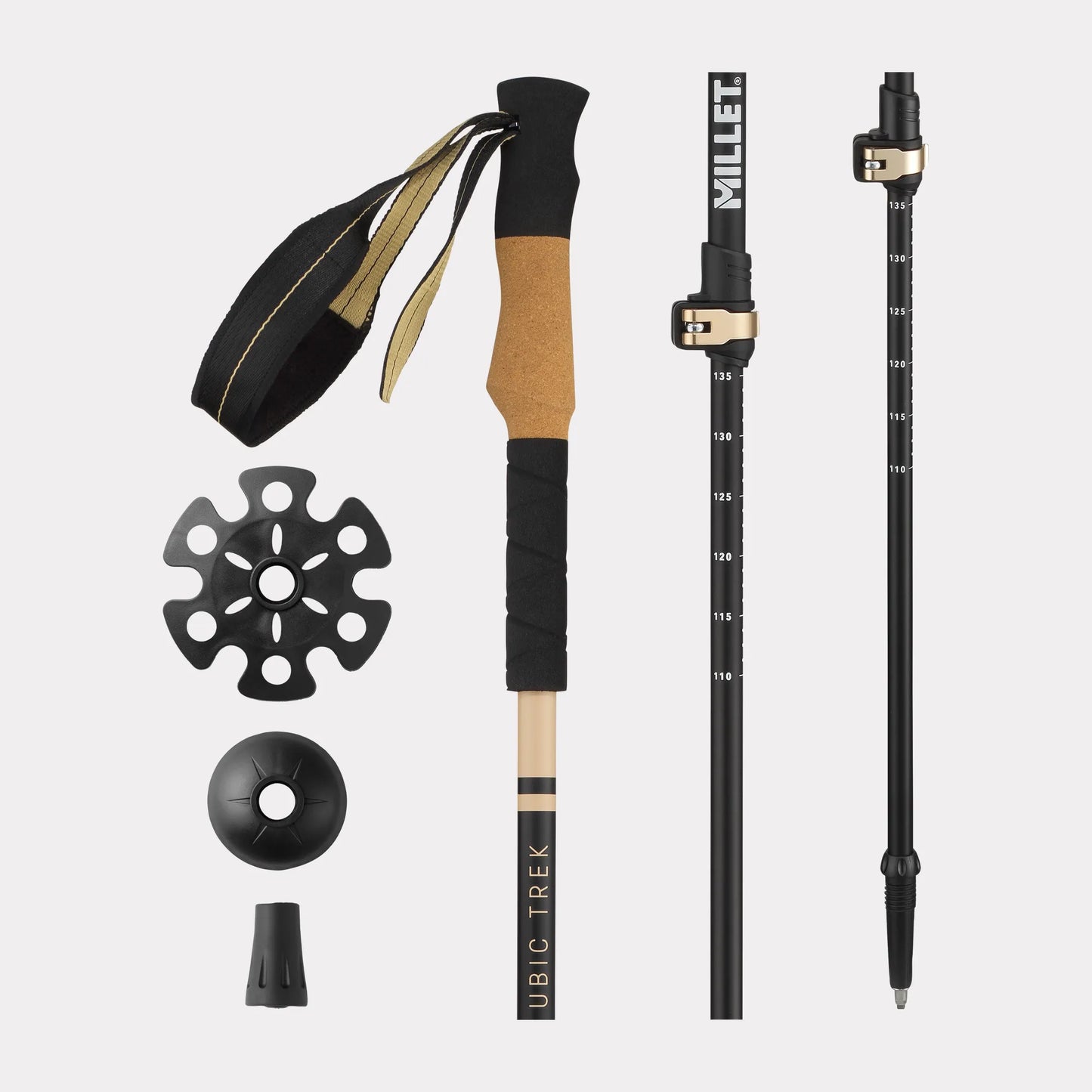 detalle del sistema de ajuste de los bastones Millet Ubic Trek Pair