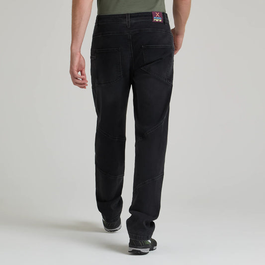 vista trasera del pantalón Montura Allez Black Denim para hombre con bolsillos posteriores