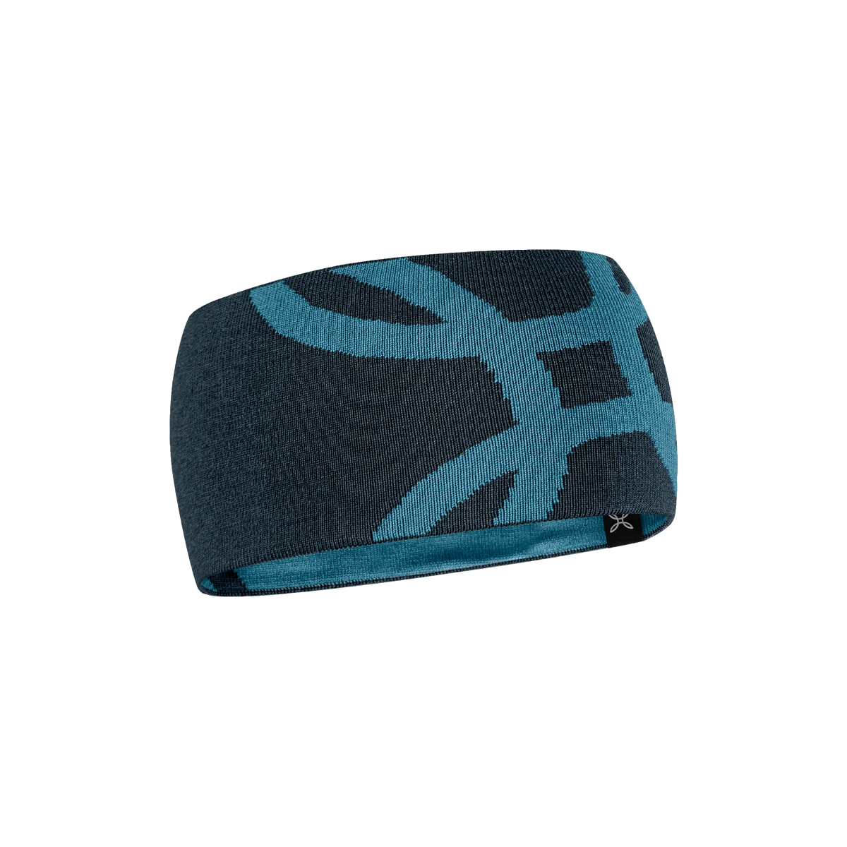 cinta de lana merino Montura Merino Logo Band en color Steel Blue para proteger las orejas del frío