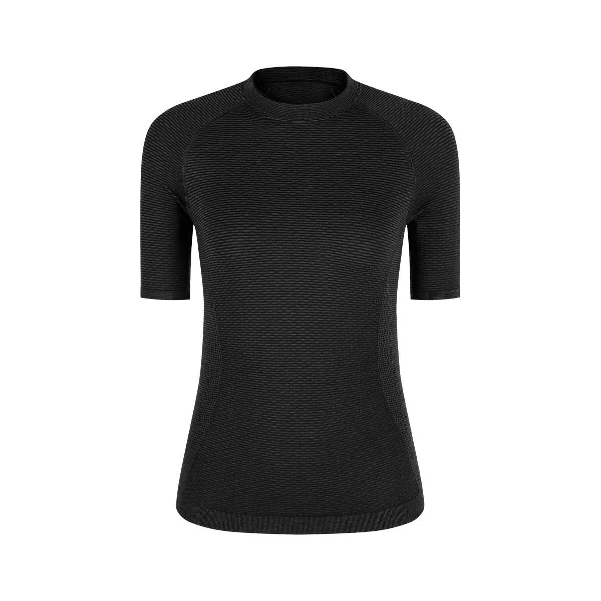 camiseta técnica de lana merino Montura Seamless Merino para mujer en color negro y manga corta