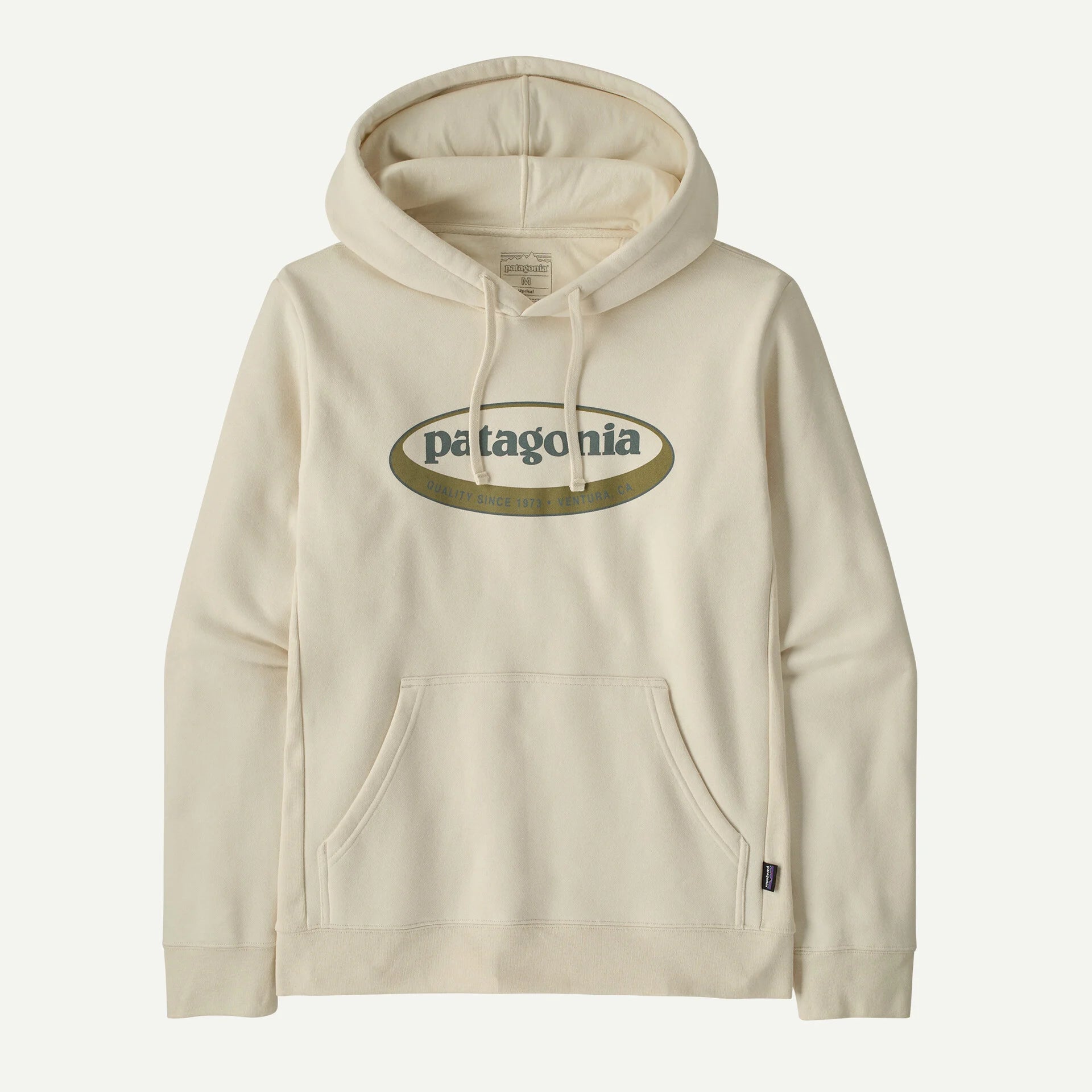 sudadera Patagonia '95 Oval Logo Uprisal Hoody hombre color Birch White vista frontal