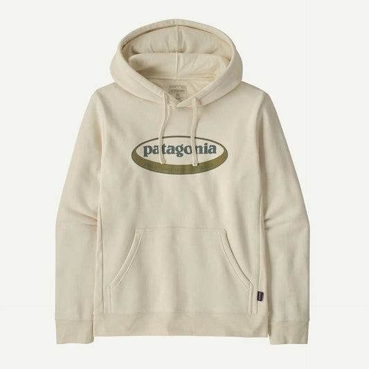 sudadera Patagonia '95 Oval Logo Uprisal Hoody hombre color Birch White vista frontal