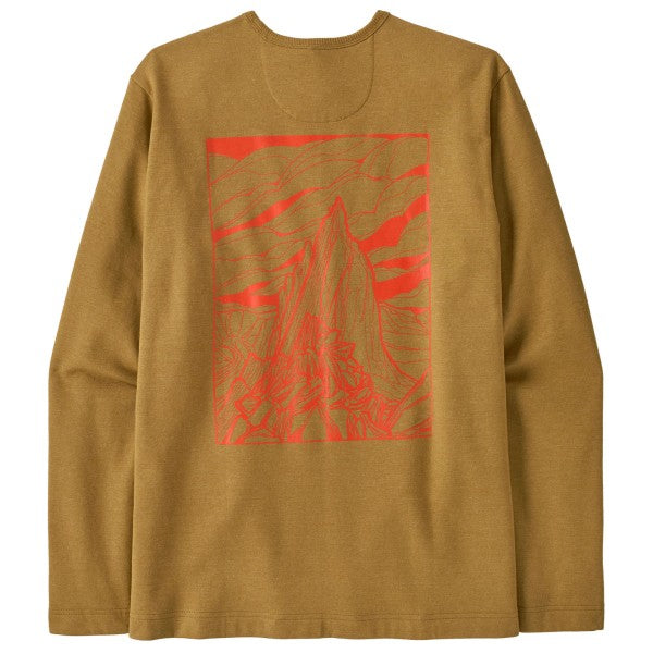 sudadera Patagonia LW Cloud Crag Wildrise Crew hombre vista trasera marron