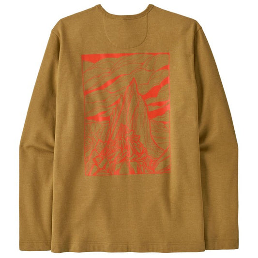 sudadera Patagonia LW Cloud Crag Wildrise Crew hombre vista trasera marron