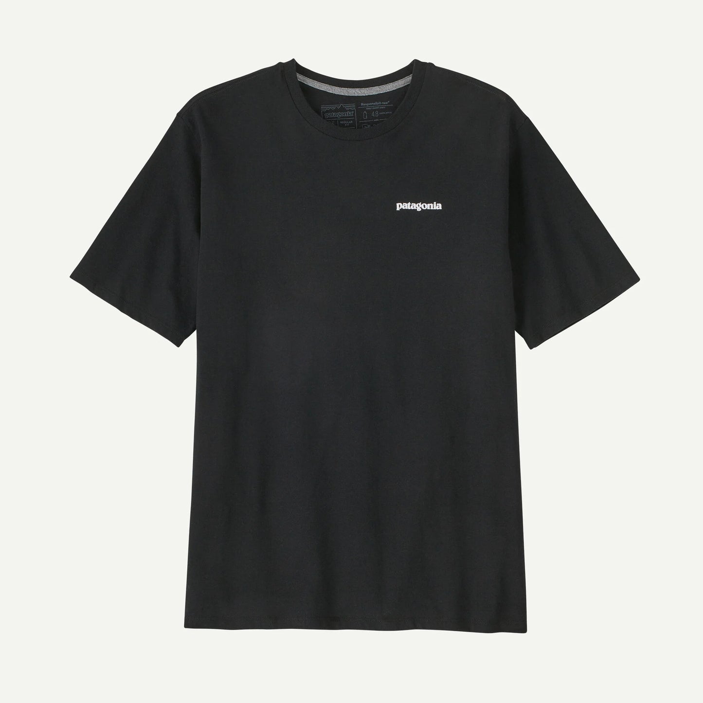 camiseta Patagonia P-6 Logo Responsibili-Tee hombre vista frontal negra
