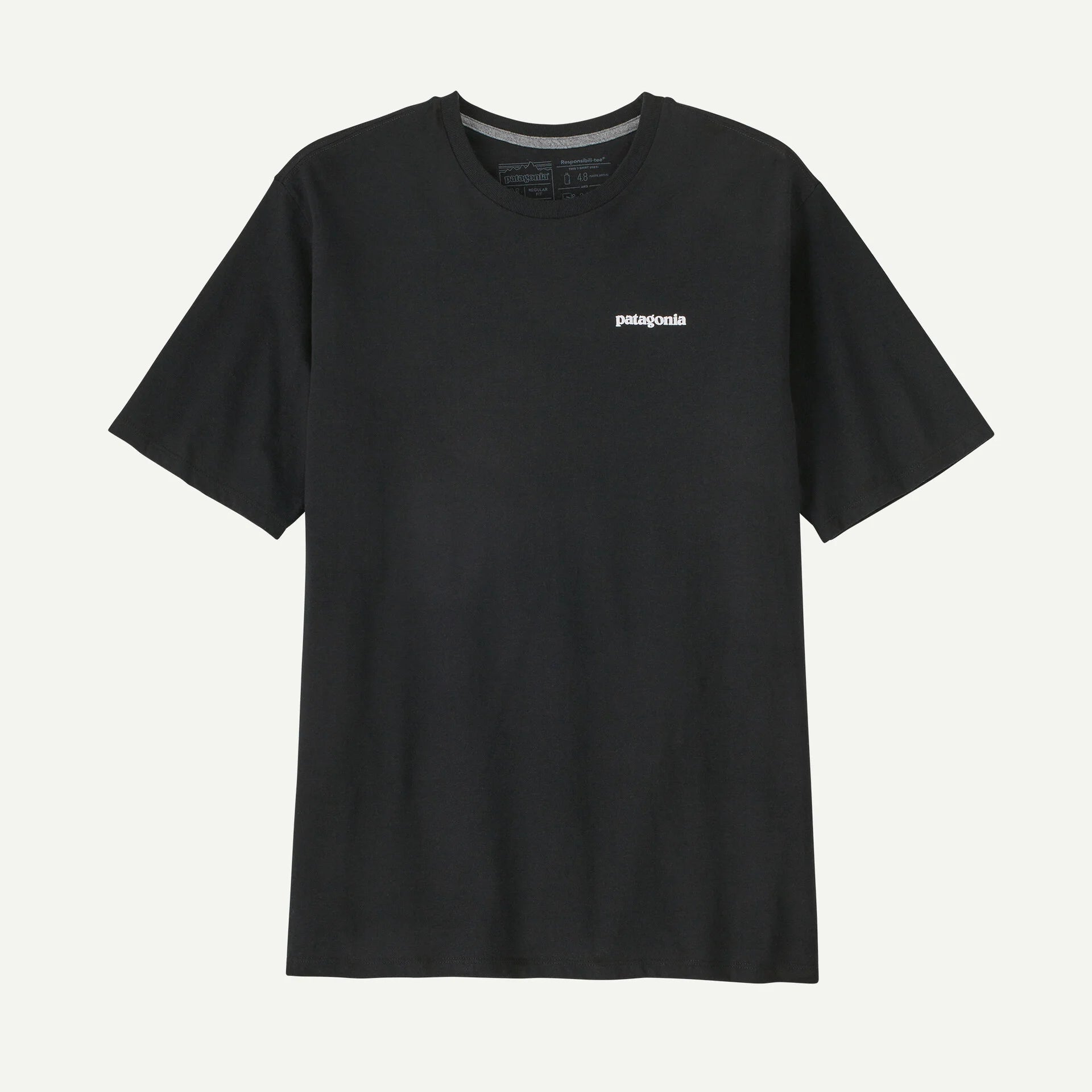 camiseta Patagonia P-6 Logo Responsibili-Tee hombre vista frontal negra