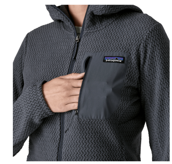 Patagonia R1 Air Full-Zip Hoody detalle bolsillo smolder blue