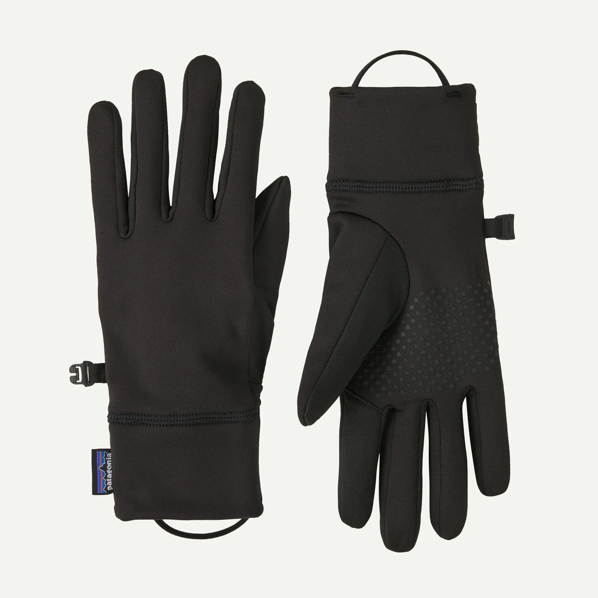 guantes térmicos Patagonia R uno Daily en color Black para senderismo running y uso diario