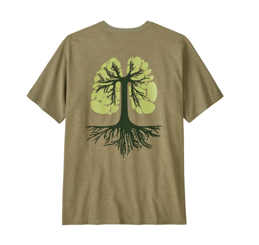 camiseta Patagonia Run Like Roots Responsibili-Tee vista trasera diseño gráfico