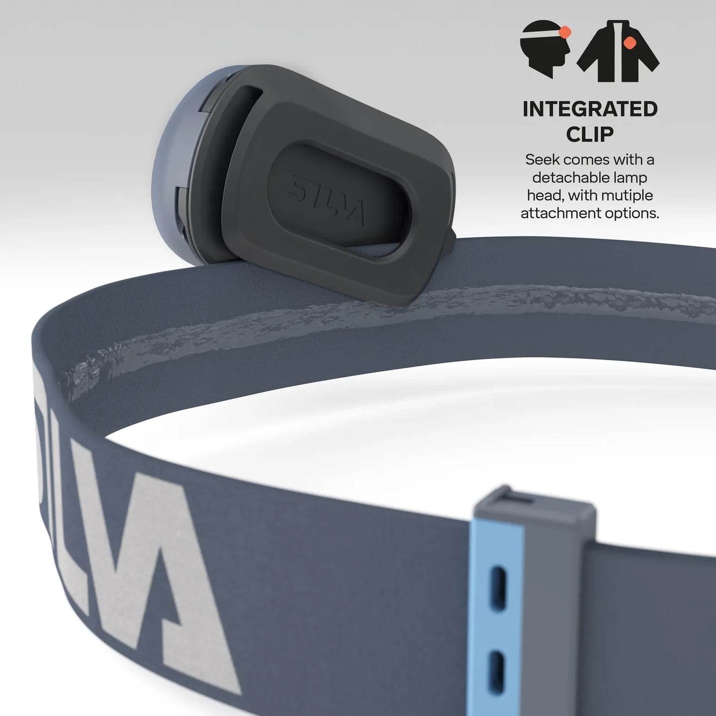 Detalle del clip de sujeción del frontal SILVA Seek 420 para fijación segura