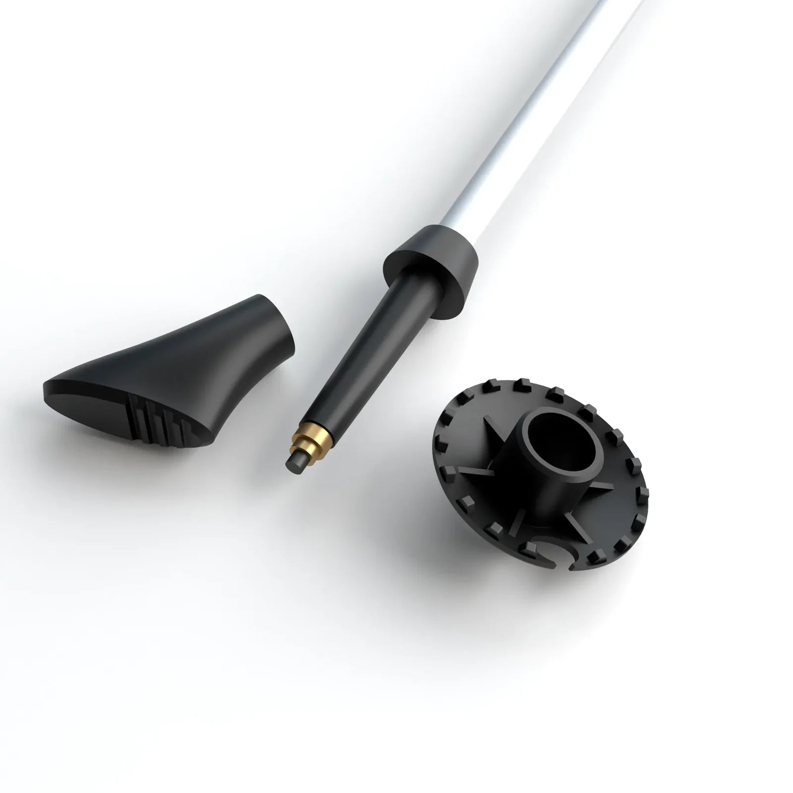 Detalle de la punta y accesorios de los bastones SILVA Walking Poles Aluminum Cork para trekking y senderismo