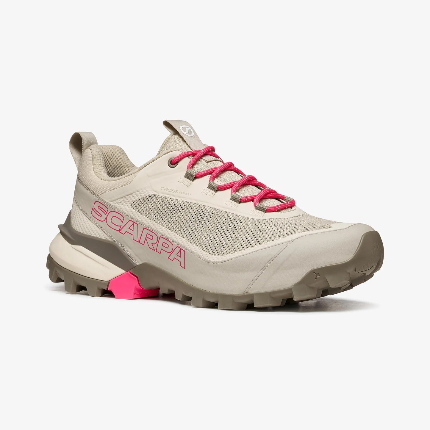 zapatillas Scarpa Ribelle Cross 2 mujer vista lateral perfil color Peyote Beige Fuxia