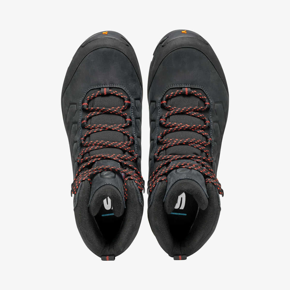 vista superior de las botas Scarpa Moraine Polar GTX para mujer mostrando el sistema de cordones y el interior