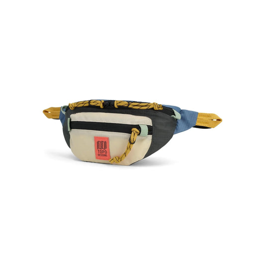 riñonera Topo Designs Mountain Waist Pack color Stone Blue Bone White vista frontal