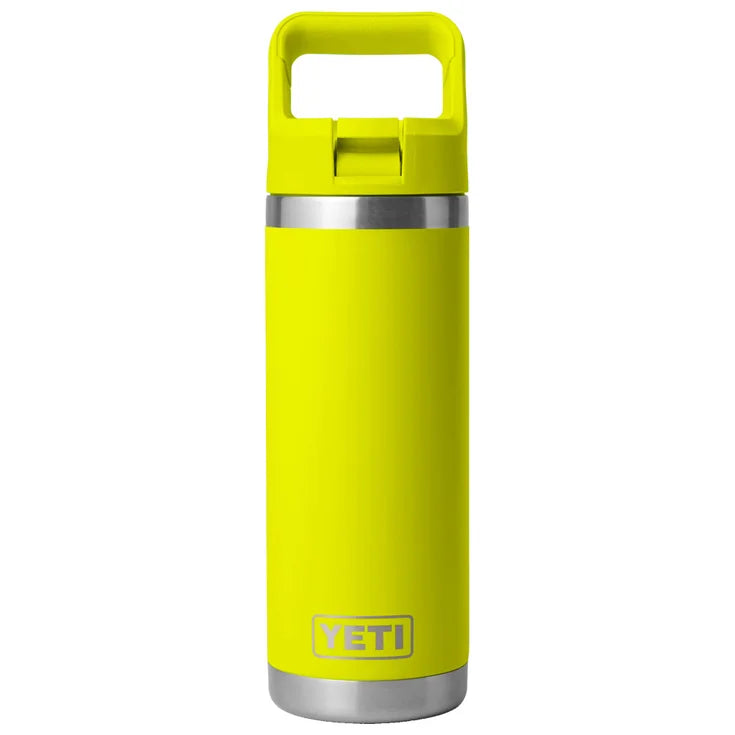 Botella YETI Rambler 18 oz con tapa Straw y acabado resistente para uso outdoor Color Firefly Yellow
