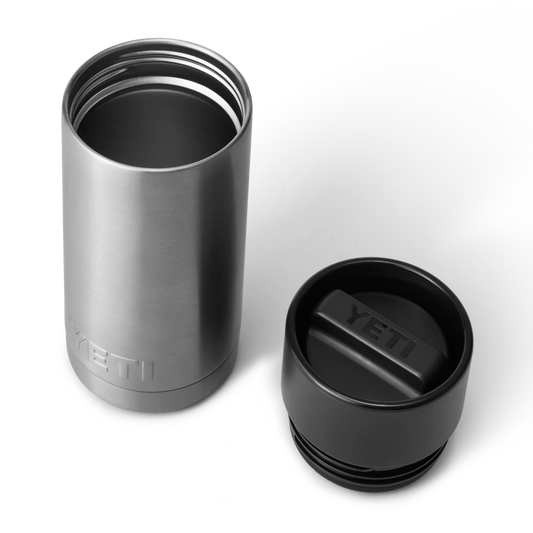 tapa YETI Rambler Bottle HotShot abierta mostrando el sistema para beber desde cualquier ángulo