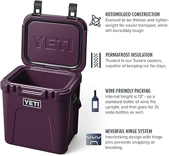 Nevera rígida Yeti Roadie 24 con aislamiento térmico avanzado, cierre resistente y estructura duradera para uso intensivo